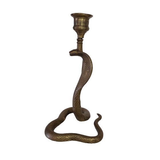 Image 1 of Chandelier vintage Cobra en laiton