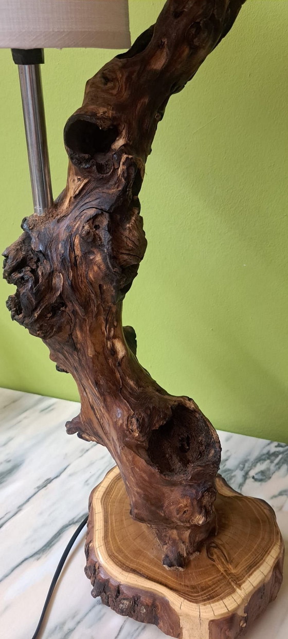 Lampe artisanale, Métal, Textile, Marron (photo 6 sur 12)