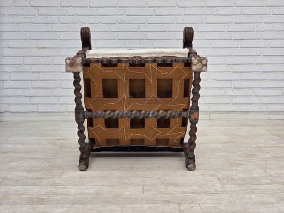 Image 1 of Dänischer Hochlehner-Sessel aus den 1950er Jahren, echtes Rindsleder, Eichenholz.
