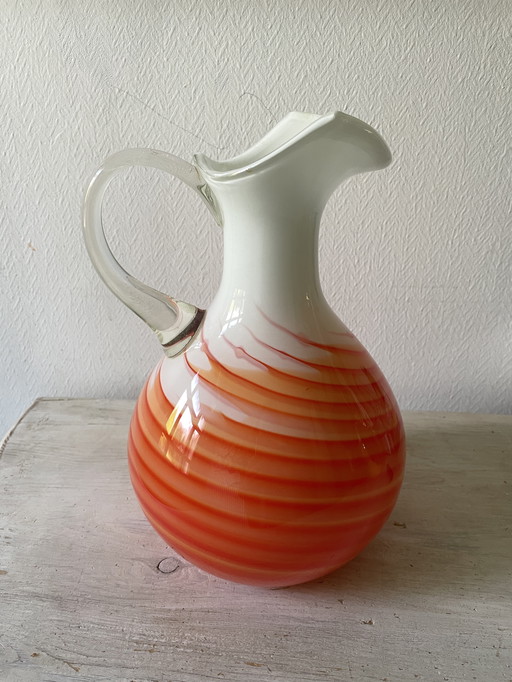 Vintage retro pop art vase carafe Carlo Moretti Murano glass 60s 70s
