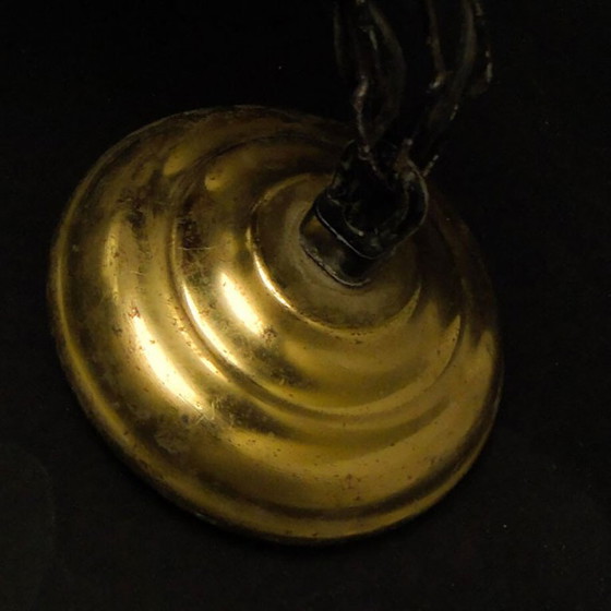 Mid-Century Modern Pendant Lamp, 1970s – Glass, Iron (photo 6 of 7)