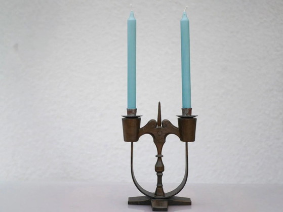 Image 1 of Bougeoirs en bois suédois de Taserud, 1955, lot de 2