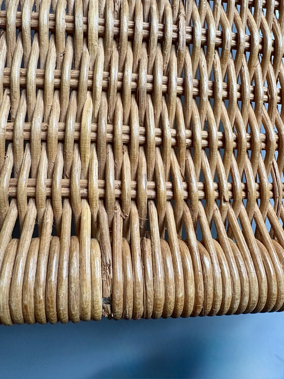 Image 1 of Vintage rattan lounge chair with chrome legs