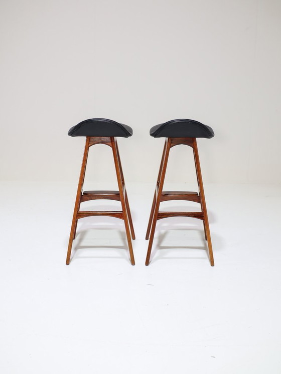 Image 1 of 2x Barhocker Erik Buch OD61 Palisanderholz Dänisch 1960er Jahre