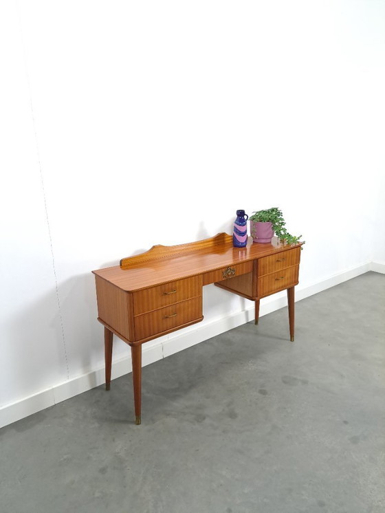 Image 1 of Side table with drawers and brass details from Sweden, children's desk