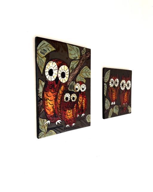 2x Ceramic Wall Tile, Ruscha Keramik ‘60 – wanddecoratie (photo 2 of 10)
