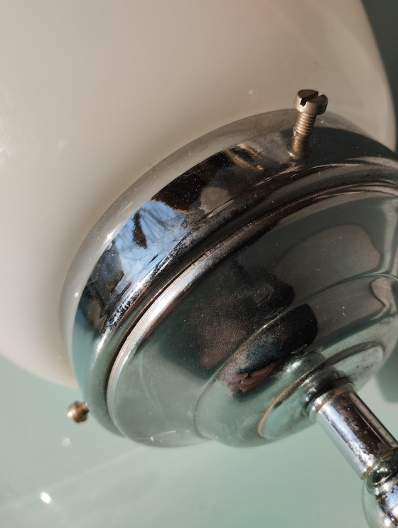 Image 1 of GISO - Ceiling Lamp - Opaline Glass - Art Deco School Lamp Netherlands - Art Deco - 1930-1940