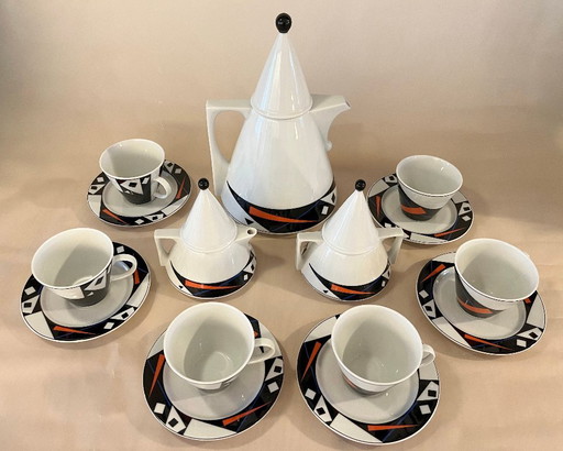 Kronester Bavaria, Memphis Style, Koffie / Theee Set voor 6