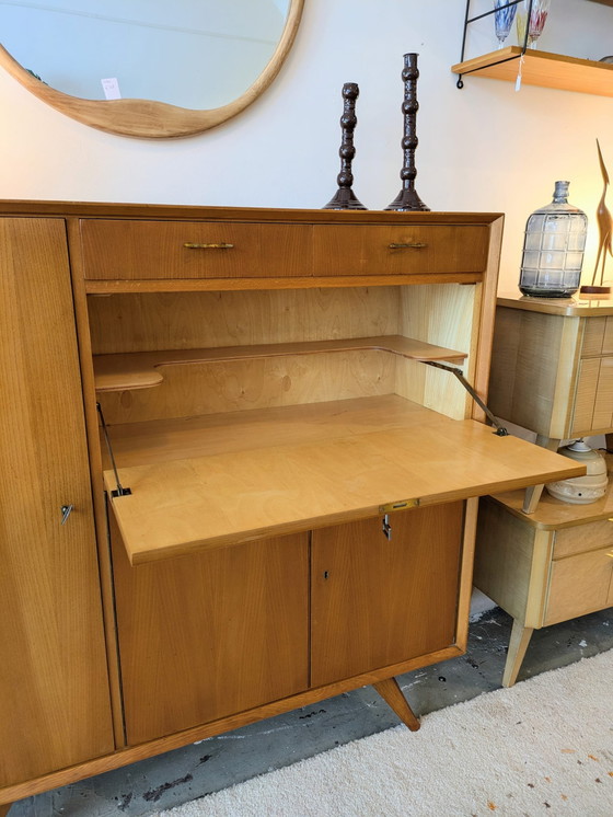 Image 1 of Credenza alta vintage in teak chiaro, anni '60