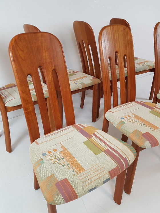 8 Vintage Stoelen | Dining Chairs Ansager Møbler Danish – Eetkamerstoelen, Wood, Textile (photo 4 of 12)