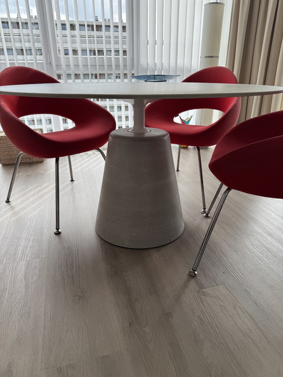 Image 1 of MDF Italia Rock Table 120cm terracotta stone chip cement