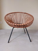 Mid-century rattan chair in the style of Rohé and Franco Albini