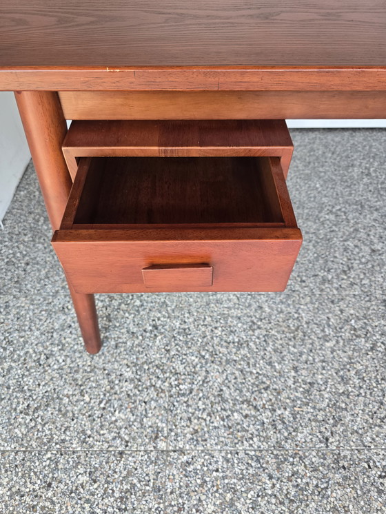 Image 1 of Massief houten bureau 160 x 80 x 72 cm, Deens vintage look