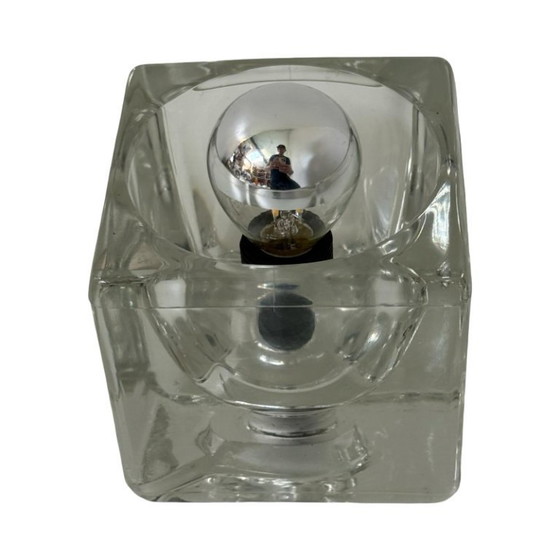 Image 1 of Peill & Putzler - Desk lamp in shape of a glass cube - Space Age / Pop Art Design - Germany - 1970’s (marked, original sticker)