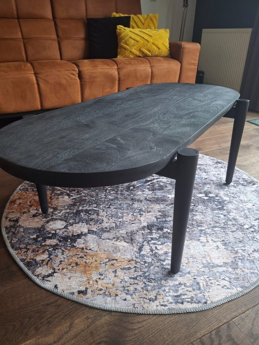 Robust coffee table 120x60cm mango wood and metal, new