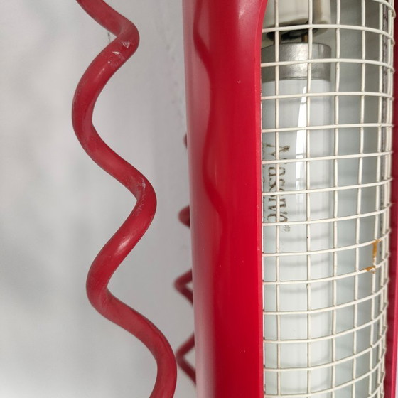 Image 1 of Ampia lampada vintage a tubo fluorescente massiccia in stile pop art da soffitto (rosso)