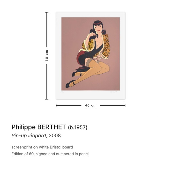 Image 1 of Philippe BERTHET Pin-up léopard Signed screenprint 2008