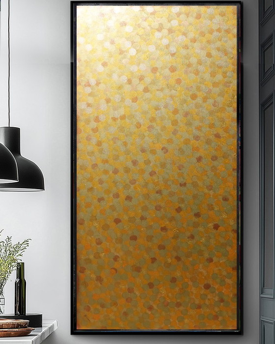 Gold Abstract A1372 - Gran Pintura Original – Pinturas y dibujos, Canvas (photo 5 of 12)