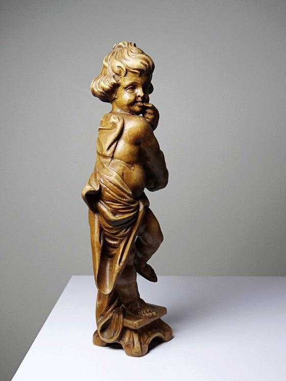 Putto met honing in houtsnijwerk, naar een ontwerp van Feuchtmayer, Duitsland – Vintage, Decoratieve objecten (photo 7 of 11)