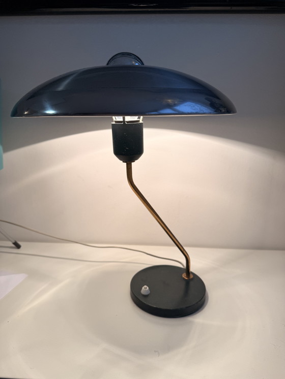 Image 1 of Louis Kalff para Philips - Lámpara de escritorio Romeo (pantalla cromada poco común), años 50