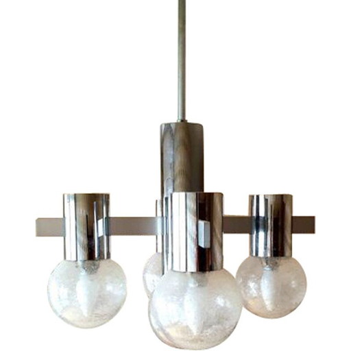 Vintage kroonluchter met 5 lampen, 1960