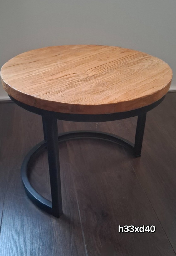 Image 1 of Coffee table set 3 pieces teak wood