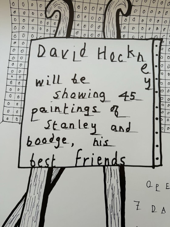 David Hockney (1937-2026), Manifesto per una mostra canina, Manifesto originale vintage degli anni '90, (photo 7 of 9)