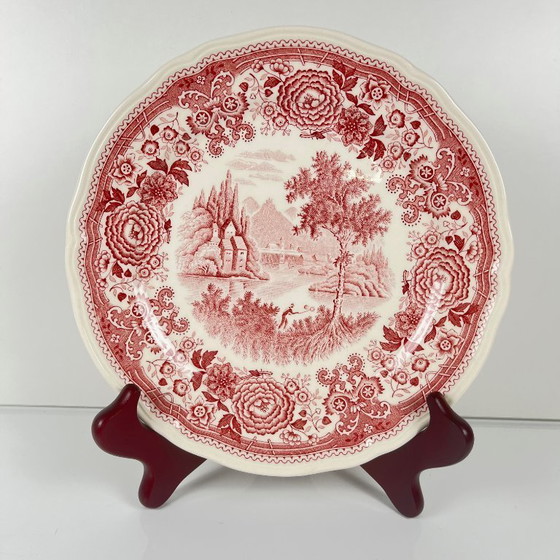 Image 1 of Set of 4 "Burgenland" Dessert Plates, Villeroy & Boch, Red