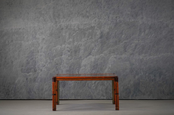Image 1 of Vintage Italian Squre Dining Table In Burl Elm, by Alberto Smania for Studio Smania Interni, Italy 1960’s
