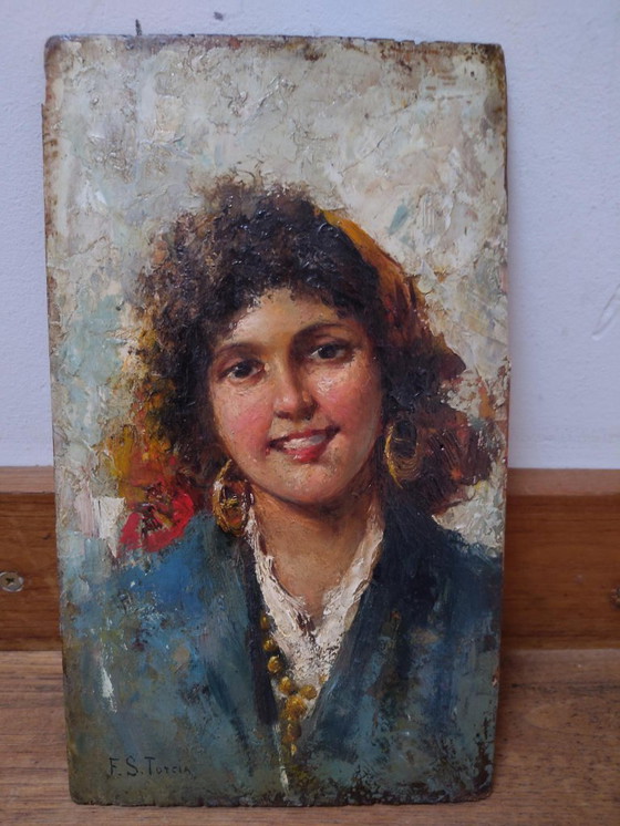Image 1 of Francesco Saverio Torcia (1840-1891) - Ragazza partenopea (Neapolitanisches Mädchen)