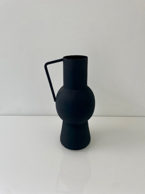 Image 1 of Black metal designer vase/jug – amphora shape