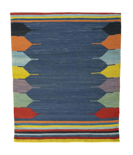 Designer Kelim Fars tissé à la main - 112 X 93 cm (Nouveau)