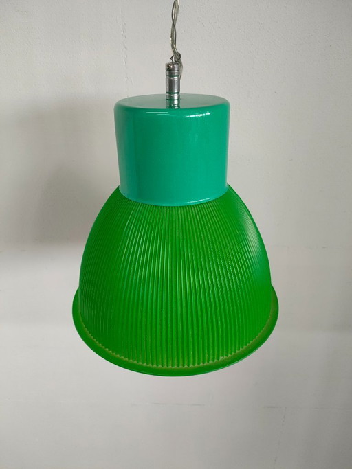 Lampada a sospensione retrò verde in plastica/metallo