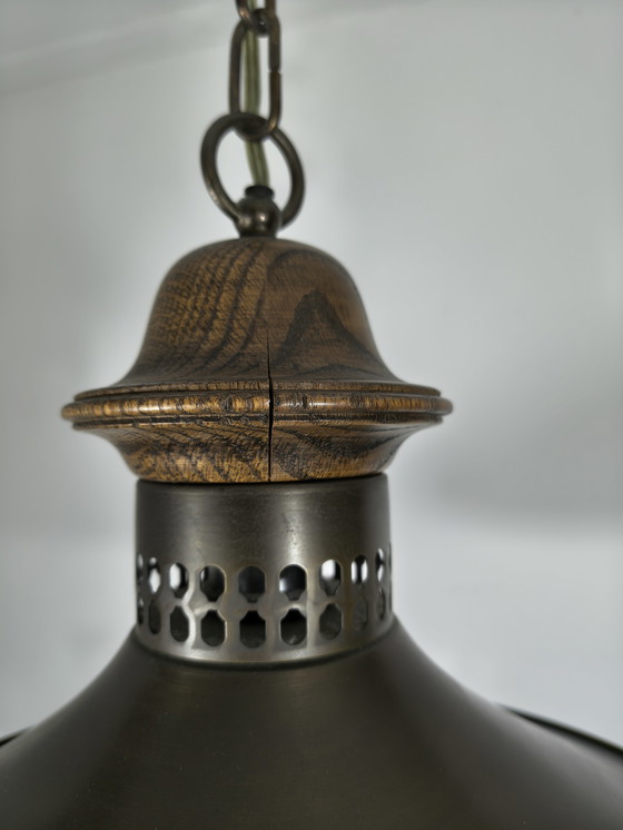 Image 1 of Vintage koperen industriële hanglamp