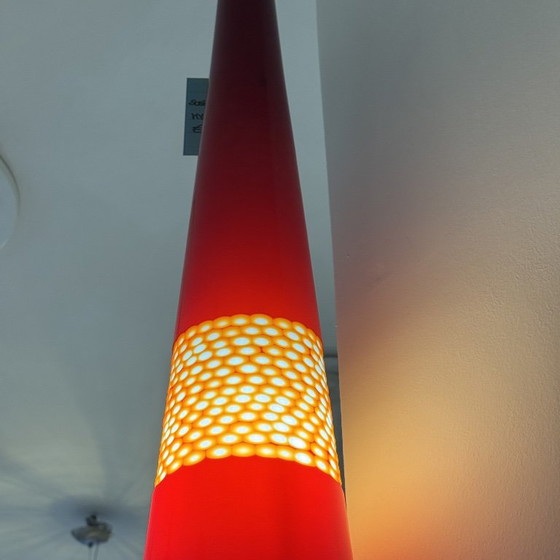 Lampada Sospensione Cono Vetro Murano Rosso Vintage Design Pop Space Age 70 – Lampade a sospensione (photo 5 of 6)