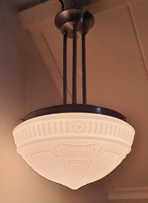 Grote Art Nouveau / Art Deco  stijl hanglamp