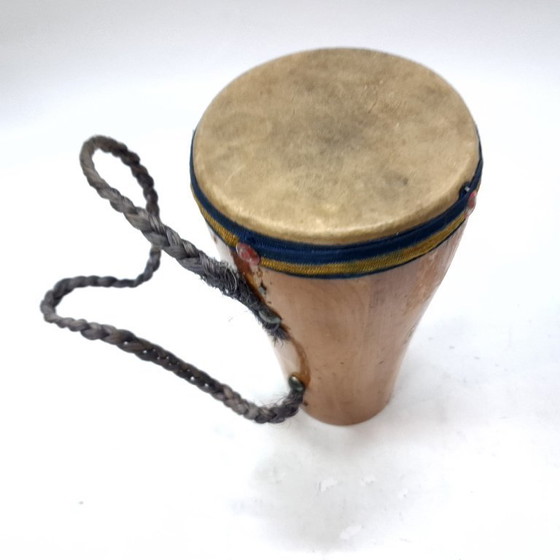 Image 1 of Handcrafted Miniature Wooden Drum