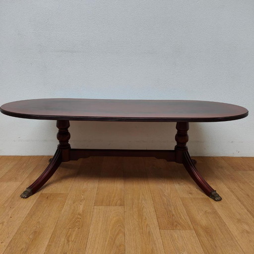 table basse ovale vintage en bois de palissandre