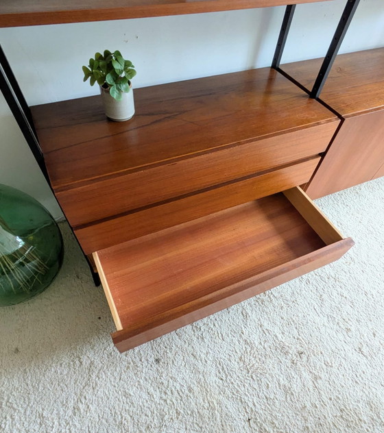 Image 1 of Vintage, teakhouten modulair vrijstaand wandsysteem 