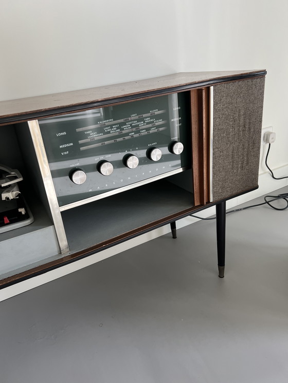 Image 1 of Tourne-disque vinyle vintage avec radio et Bluetooth