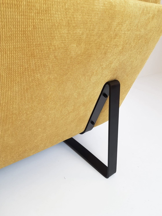 Artifort Kho Liang Le Bank 1,5 Zit Nieuw Gestoffeerd Gele Rib – 2 zitsbanken, Metal, Textile, Vintage (photo 15 of 15)