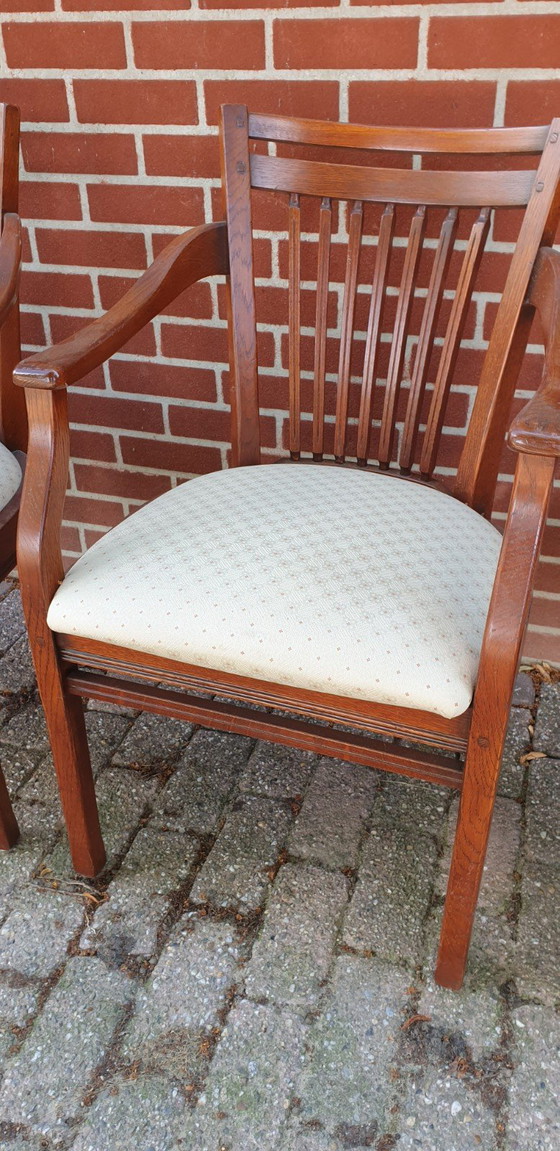 Image 1 of 5 poltrone da pranzo Bannink Art Nouveau in legno di ciliegio