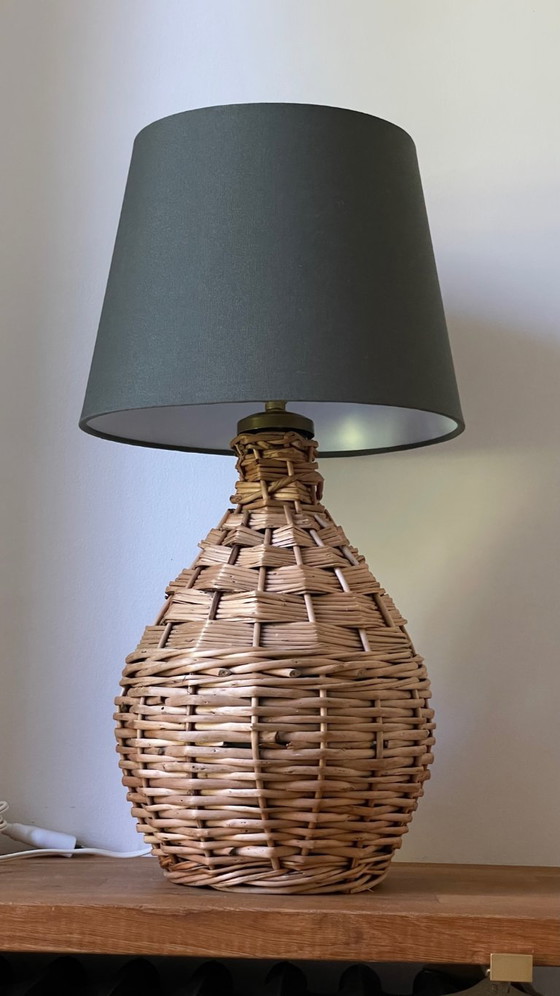 Image 1 of Dame Jeanne vintage rattan lamp