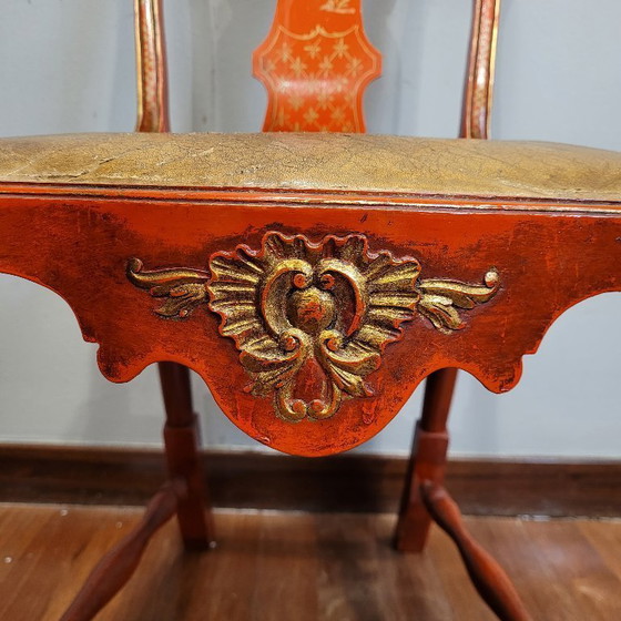 Image 1 of Coppia di sedie Chippendale in legno laccato, su disegno di Pierre Lottier, anni '70 – Spagna