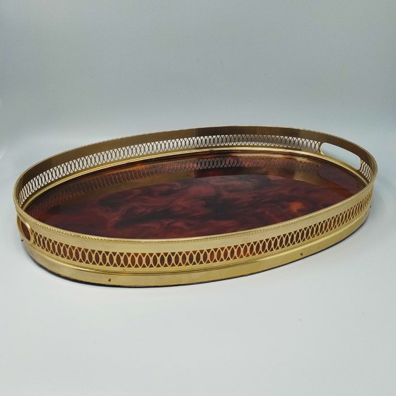 Image 1 of Precioso juego de cóctel de los años 60, de E. Orefice, en lucita y latón. Fabricado en Italia.