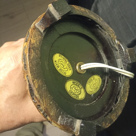 Image 1 of Vintage Limoges porcelain lamp – hand-painted relief – not a print – very solid workmanship”