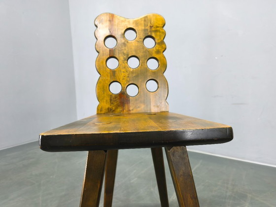 Image 1 of Set of 3 Brutalist Wooden Chairs, Czechoslovakia, 1950s