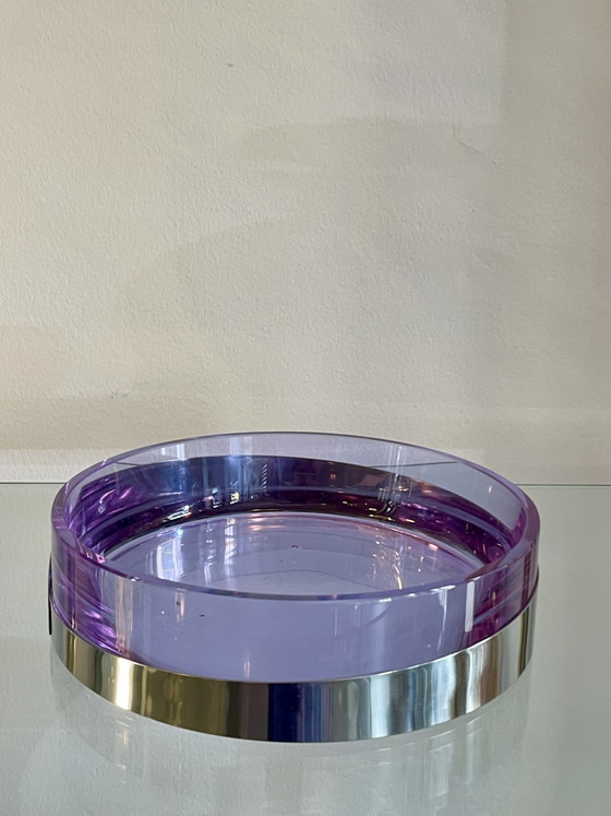 Image 1 of Vide Poche snackkom, serveerschaal, mondgeblazen van alexandrietglas