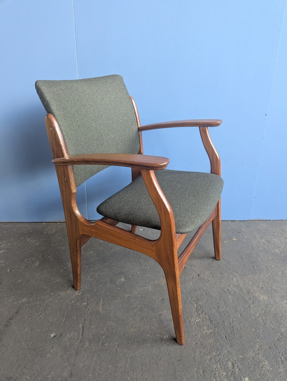 Image 1 of Chaise vintage en teck avec accoudoirs, années 1960
