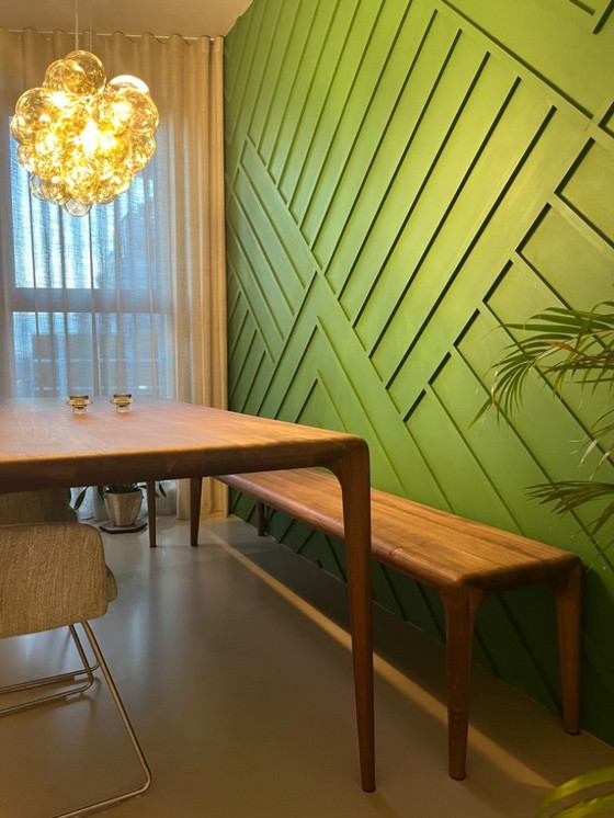 Image 1 of Banc artisanal en latus 200 cm l x 40 cm p x 45 cm h